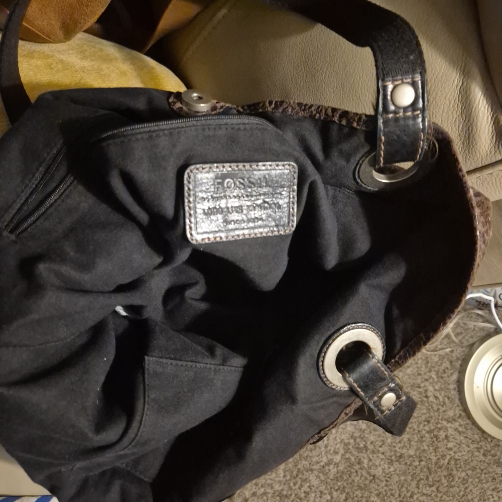 Fossil Brown Snakeskin Tote Bag - Picture 3 of 3